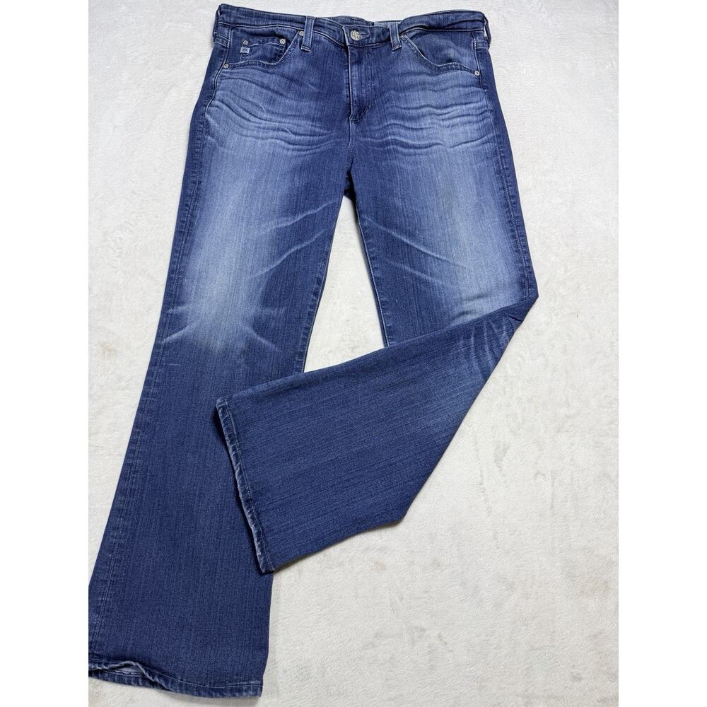 AG Adriano Goldschmied Viscose Blend The Jodi Crop High Rise Flare Jean Sz 31